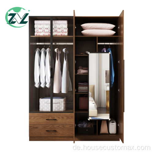 Schlafzimmer Wandschrank zwei Türen Holz Kleiderschrank Schrank